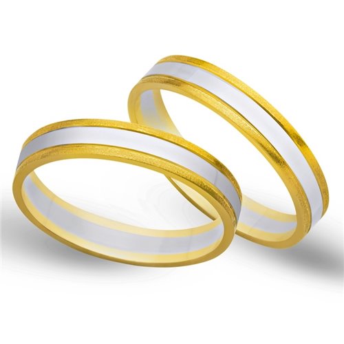 Obrączki ślubne z żółtego i białego złota 4mm - O2K/117