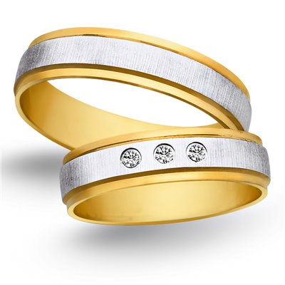 Obrączki ślubne z żółtego i białego złota 5mm - O2K/121