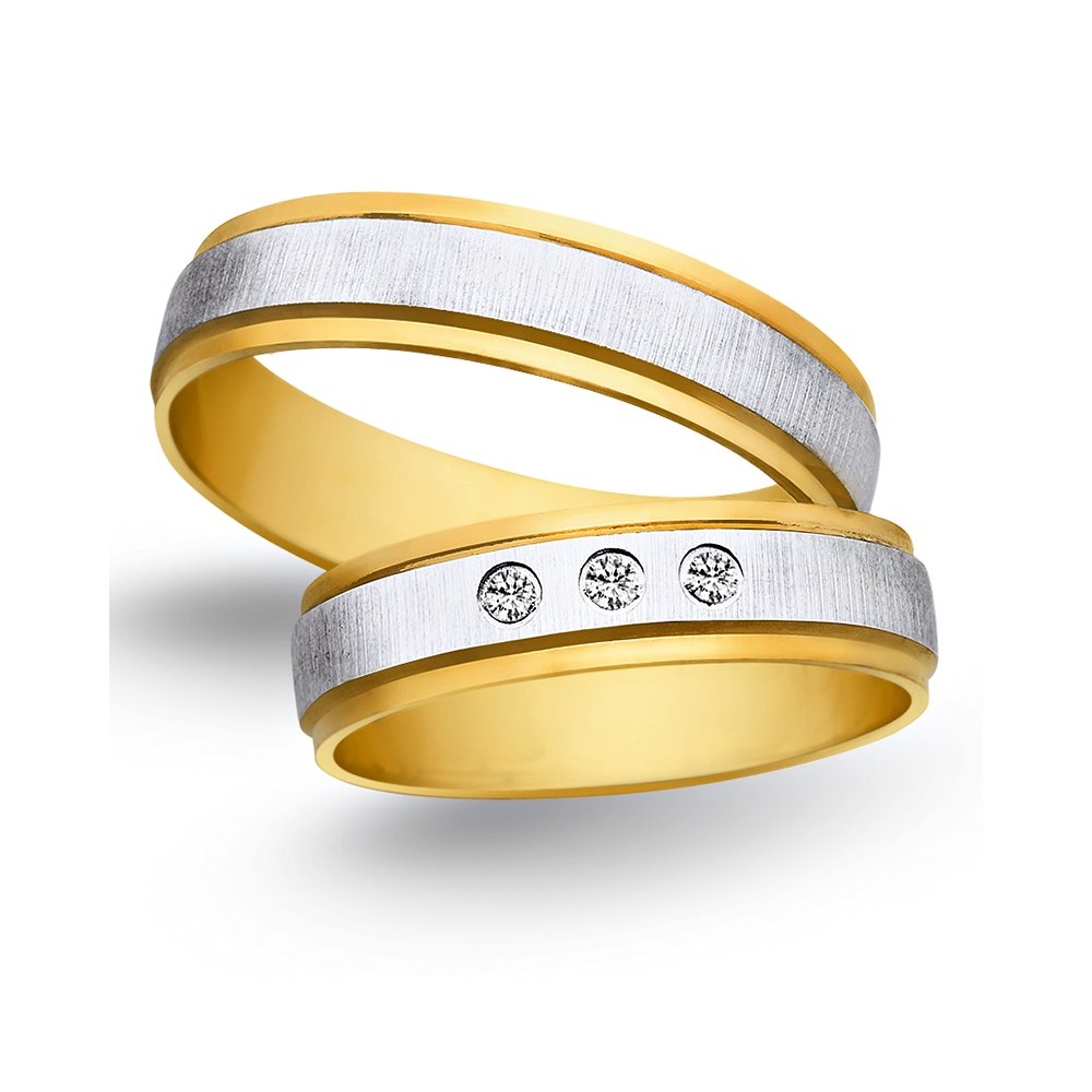 Obrączki ślubne z żółtego i białego złota 5mm - O2K/121