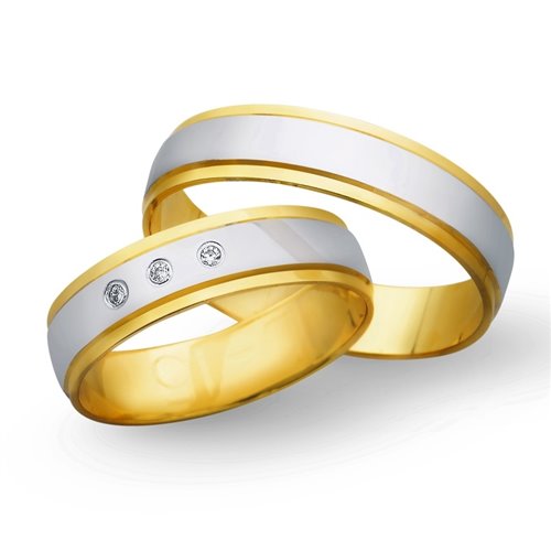 Obrączki ślubne z żółtego i białego złota 5mm - O2K/124