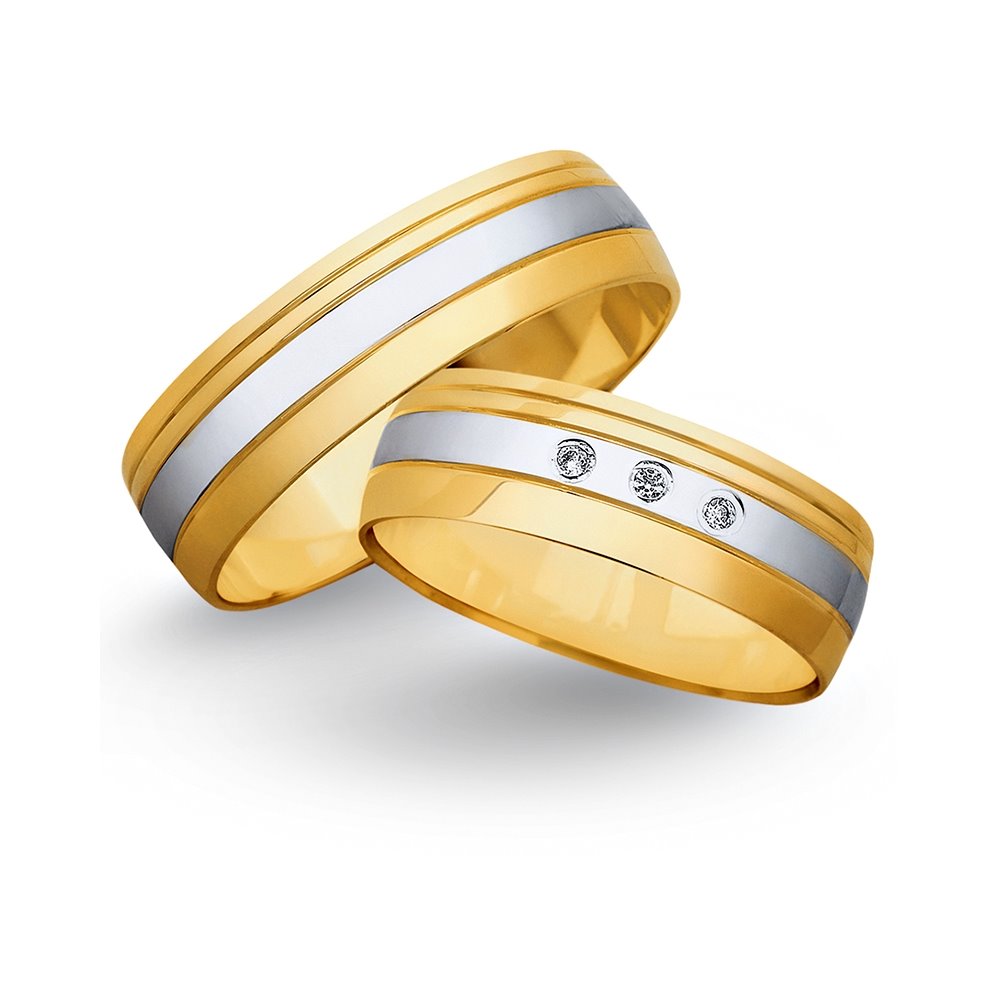 Obrączki ślubne z żółtego i białego złota 6mm - O2K/126