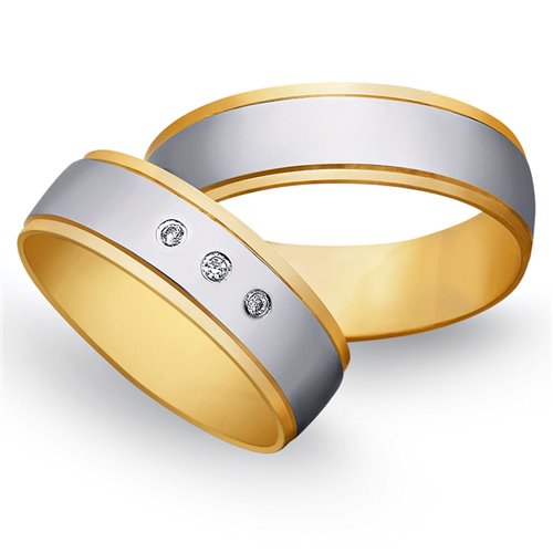 Obrączki ślubne z żółtego i białego złota 7mm - O2K/127