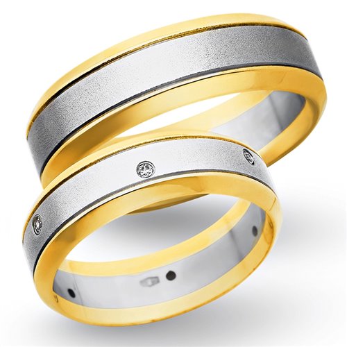 Obrączki ślubne z żółtego i białego złota 6mm - O2K/138