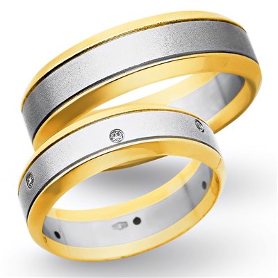 Obrączki ślubne z żółtego i białego złota 6mm - O2K/138