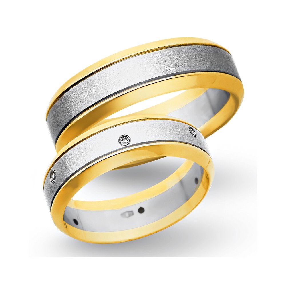 Obrączki ślubne z żółtego i białego złota 6mm - O2K/138