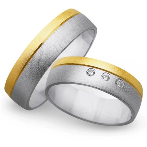 Obrączki ślubne z żółtego i białego złota 6mm - O2K/146