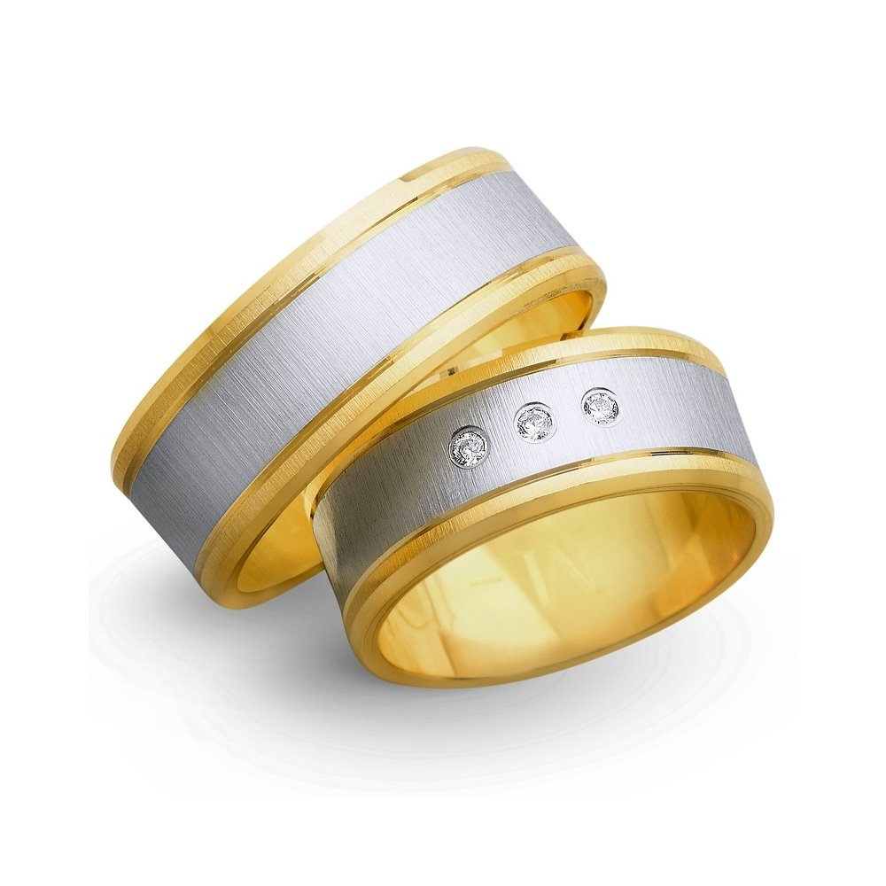 Obrączki ślubne z żółtego i białego złota 8mm - O2K/148