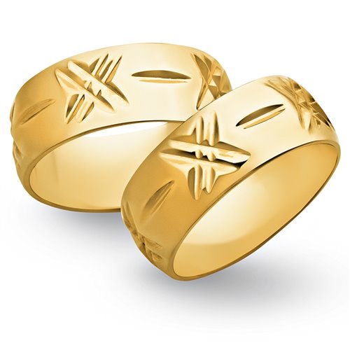 Obrączki ślubne z żółtego złota o szerokości 8mm - OZ/046