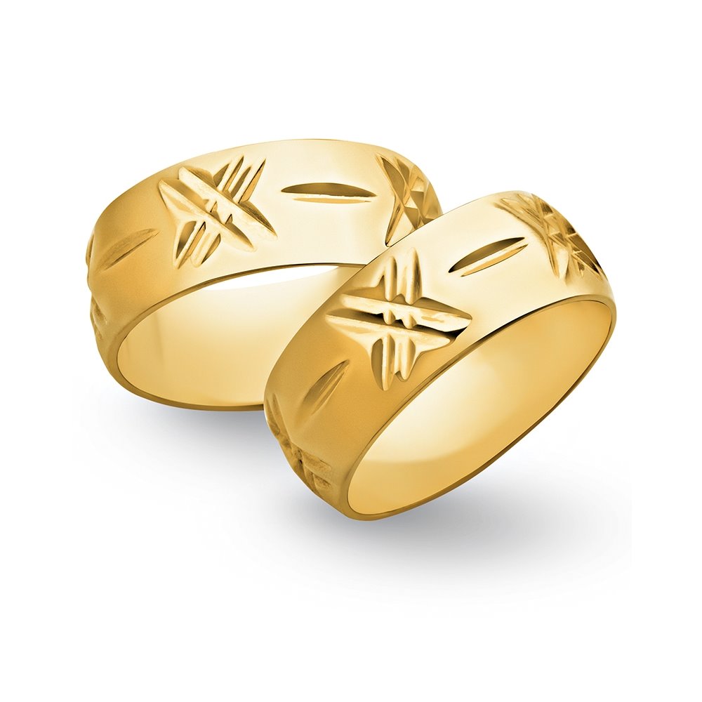 Obrączki ślubne z żółtego złota o szerokości 8mm - OZ/046