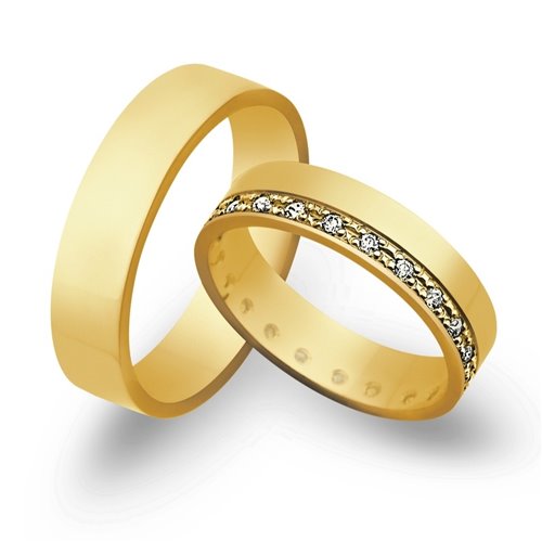 Obrączki ślubne z żółtego złota o szerokości 5mm - OZ/051