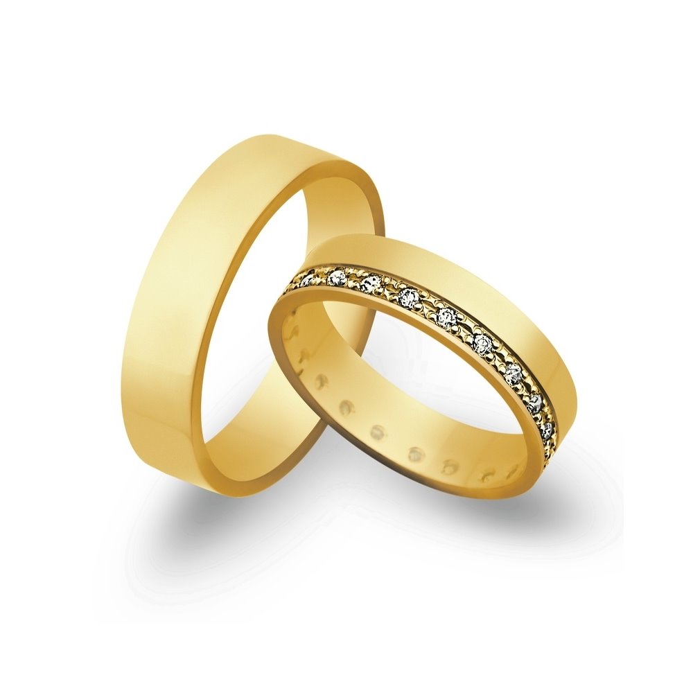 Obrączki ślubne z żółtego złota o szerokości 5mm - OZ/051