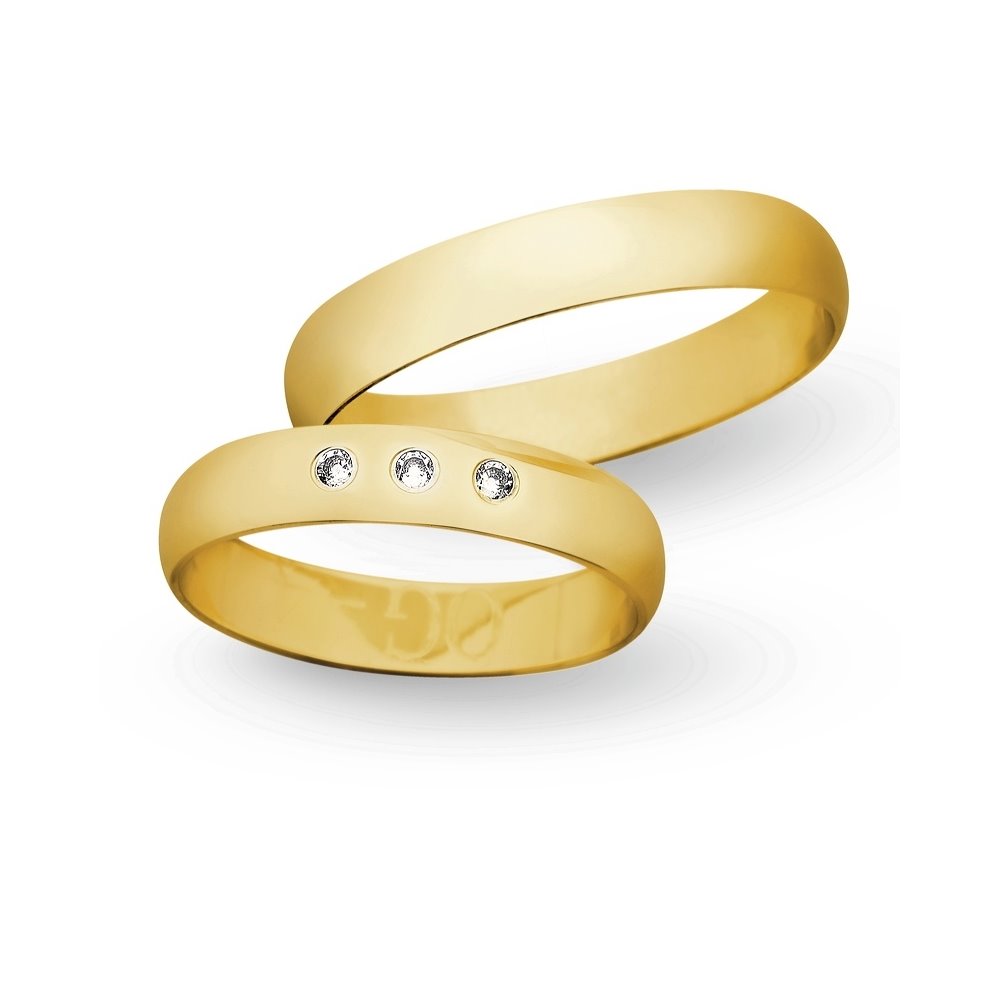 Obrączki ślubne z żółtego złota o szerokości 4mm - OZ/072