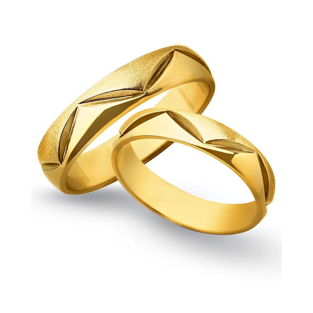 Obrączki ślubne z żółtego złota o szerokości 5mm - OZ/074