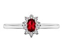 Pierścionek zaręczynowy z rubinem i brylantami 0,15ct - PK/001b