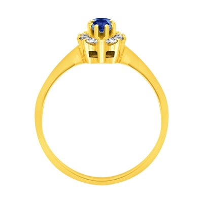 Pierścionek zaręczynowy z szafirem i brylantami 0,15ct - PK/002c