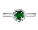 Pierścionek zaręczynowy ze szmaragdem i brylantami 0,12ct - PK/003d