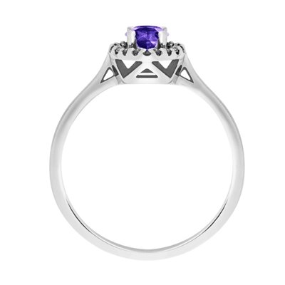 Pierścionek zaręczynowy z tanzanitem i brylantami 0,12ct - PK/003e