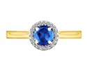 Pierścionek zaręczynowy z szafirem i brylantami 0,12ct - PK/004c