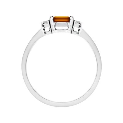 Pierścionek zaręczynowy z granatem i brylantami 0,07ct - PK/005a