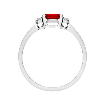 Pierścionek zaręczynowy z rubinem i brylantami 0,07ct - PK/005b