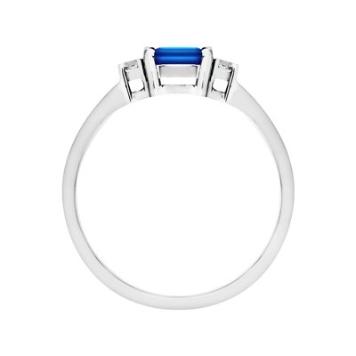 Pierścionek zaręczynowy z szafirem i brylantami 0,07ct - PK/005c