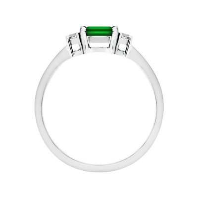 Pierścionek zaręczynowy ze szmaragdem i brylantami 0,07ct - PK/005d