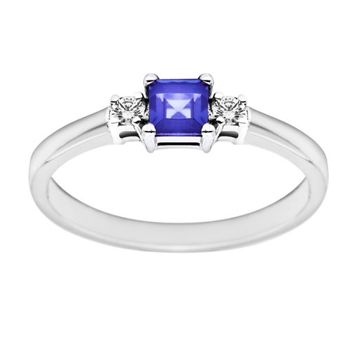 Pierścionek zaręczynowy z tanzanitem i brylantami 0,07ct - PK/005e