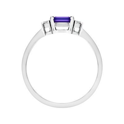 Pierścionek zaręczynowy z tanzanitem i brylantami 0,07ct - PK/005e