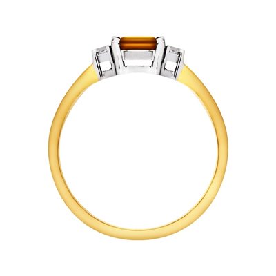 Pierścionek zaręczynowy z granatem i brylantami 0,07ct - PK/006a