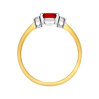 Pierścionek zaręczynowy z rubinem i brylantami 0,07ct - PK/006b