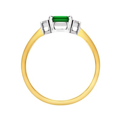 Pierścionek zaręczynowy ze szmaragdem i  brylantami 0,07ct - PK/006d