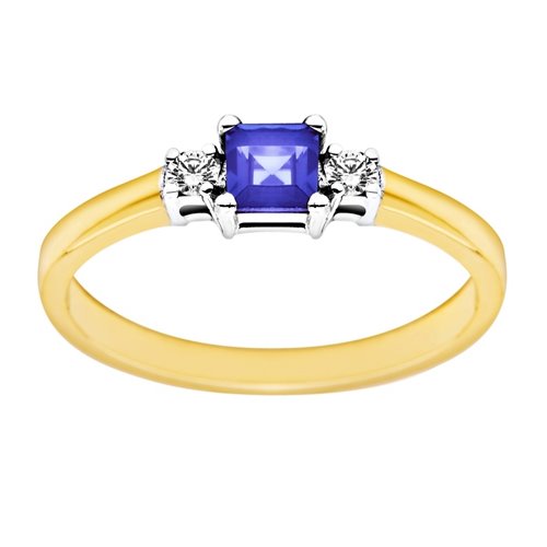 Pierścionek zaręczynowy z tanzanitem i brylantami 0,07ct - PK/006e