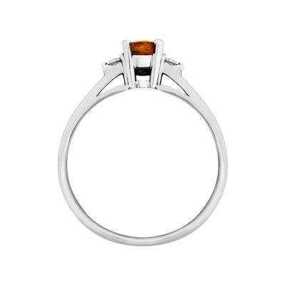 Pierścionek zaręczynowy z granatem i brylantami 0,06ct - PK/011a