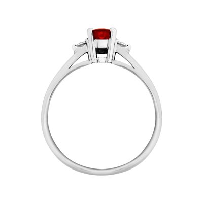 Pierścionek zaręczynowy z rubinem i brylantami 0,06ct - PK/011b