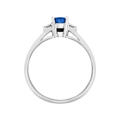 Pierścionek zaręczynowy z szafirem i brylantami 0,06ct - PK/011c