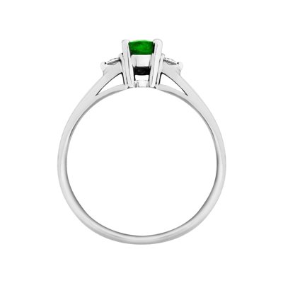 Pierścionek zaręczynowy ze szmaragdem i brylantami 0,06ct - PK/011d