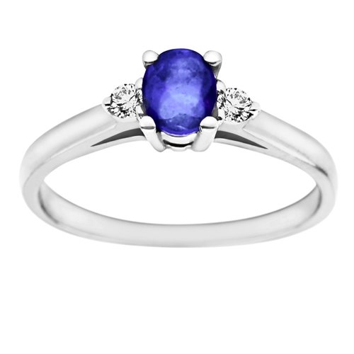 Pierścionek zaręczynowy z tanzanitem i brylantami 0,06ct - PK/011e