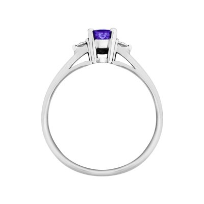 Pierścionek zaręczynowy z tanzanitem i brylantami 0,06ct - PK/011e