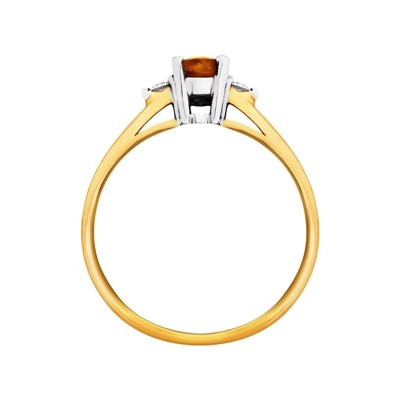 Pierścionek zaręczynowy z granatem i brylantami 0,06ct - PK/012a