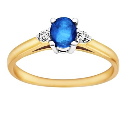 Pierścionek zaręczynowy z szafirem i brylantami 0,06ct - PK/012c