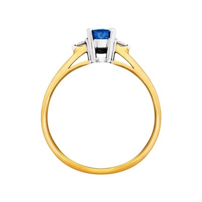Pierścionek zaręczynowy z szafirem i brylantami 0,06ct - PK/012c
