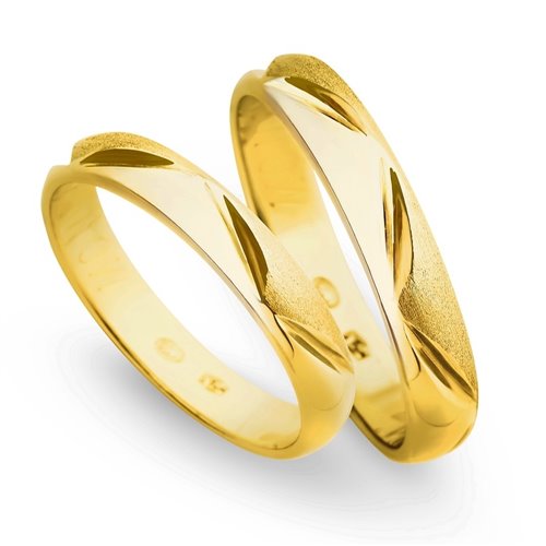 Obrączki ślubne z żółtego złota o szerokości 4mm - OZ/003