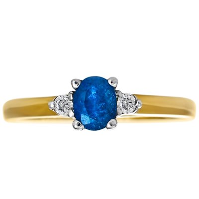 Pierścionek zaręczynowy z szafirem i brylantami 0,06ct - PK/012c