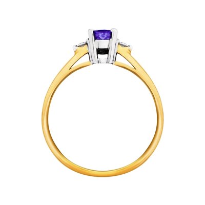 Pierścionek zaręczynowy z tanzanitem i brylantami 0,06ct - PK/012e