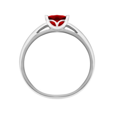 Pierścionek zaręczynowy z rubinem i brylantami 0,03ct - PK/013b