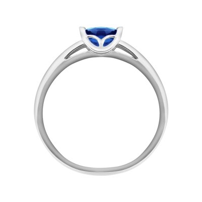 Pierścionek zaręczynowy z szafirem i brylantami 0,03ct - PK/013c