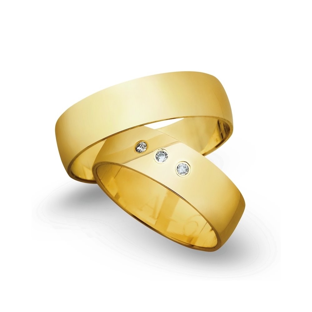 Obrączki ślubne z żółtego złota o szerokości 6mm - OZ/005