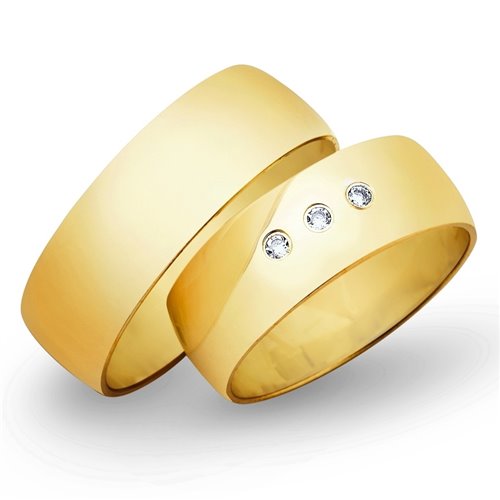 Obrączki ślubne z żółtego złota o szerokości 7mm - OZ/006