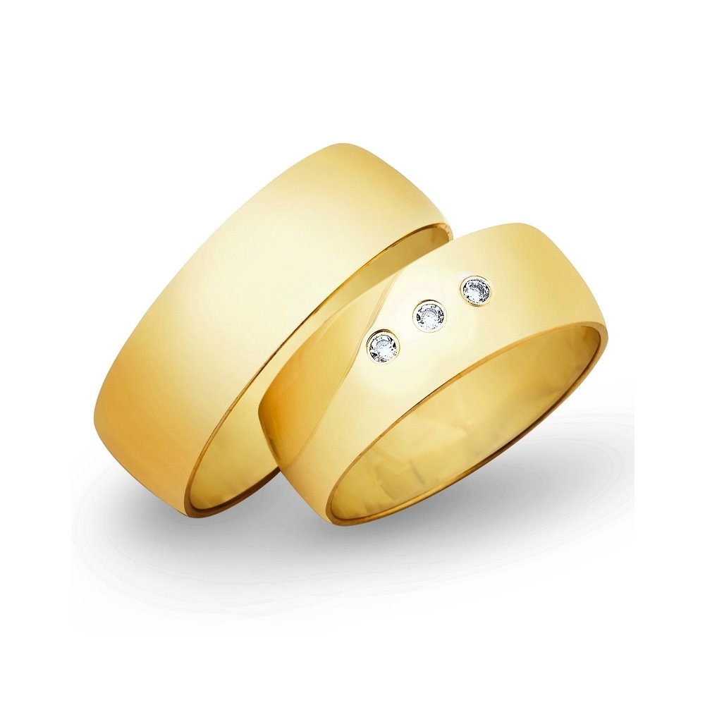 Obrączki ślubne z żółtego złota o szerokości 7mm - OZ/006