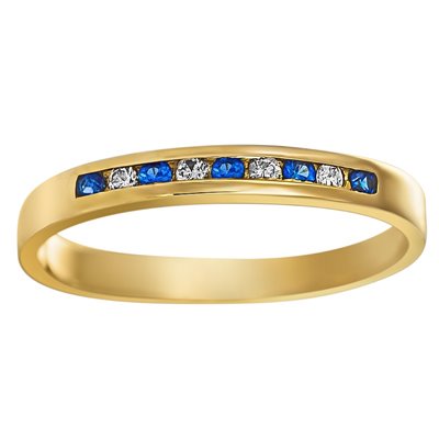 Pierścionek zaręczynowy z szafirami i brylantami 0,065ct - PK/018c